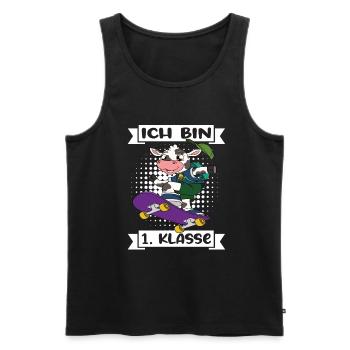 Ich Bin 1 Klasse Einschulung Schulanfang - Männer Premium Bio Tank Top - Schwarz - Vorne - AI Model Male 178 light (178cm)