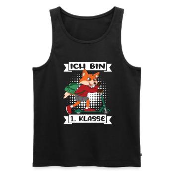 Ich Bin 1 Klasse Einschulung Schulanfang - Männer Premium Bio Tank Top - Schwarz - Vorne - AI Model Male 178 light (178cm)