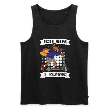 Ich Bin 1 Klasse Einschulung Schulanfang - Männer Premium Bio Tank Top - Schwarz - Vorne - AI Model Male 178 light (178cm)