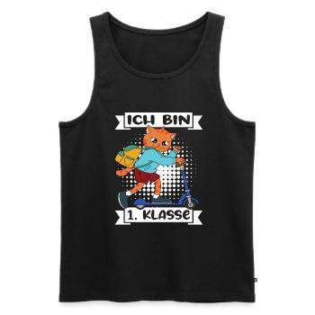 Ich Bin 1 Klasse Einschulung Schulanfang - Männer Premium Bio Tank Top - Schwarz - Vorne - AI Model Male 178 light (178cm)