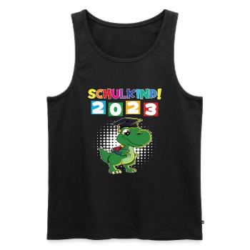 Schulkind 2023 Einschulung 2023 Schulanfang - Männer Premium Bio Tank Top - Schwarz - Vorne - Michal (187cm)