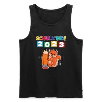Schulkind 2023 Einschulung 2023 Schulanfang - Männer Premium Bio Tank Top - Schwarz - Vorne - Michal (187cm)