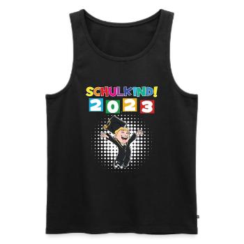 Schulkind 2023 Einschulung 2023 Schulanfang - Männer Premium Bio Tank Top - Schwarz - Vorne - Michal (187cm)