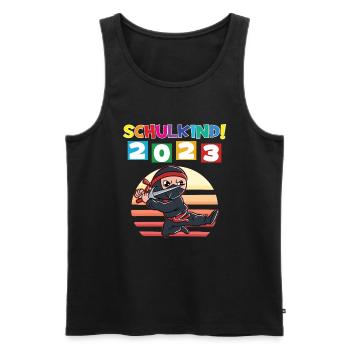 Schulkind 2023 Einschulung 2023 Schulanfang - Männer Premium Bio Tank Top - Schwarz - Vorne - Michal (187cm)