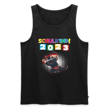 Schulkind 2023 Einschulung 2023 Schulanfang - Männer Premium Bio Tank Top - Schwarz - Vorne - Michal (187cm)