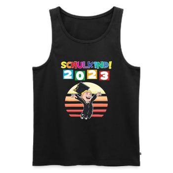 Schulkind 2023 Einschulung 2023 Schulanfang - Männer Premium Bio Tank Top - Schwarz - Vorne - Michal (187cm)