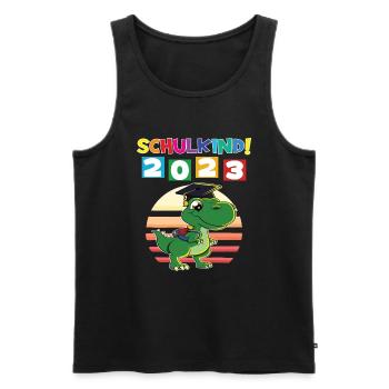 Schulkind 2023 Einschulung 2023 Schulanfang - Männer Premium Bio Tank Top - Schwarz - Vorne - Michal (187cm)