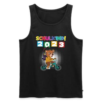 Schulkind 2023 Einschulung 2023 Schulanfang - Männer Premium Bio Tank Top - Schwarz - Vorne - Michal (187cm)