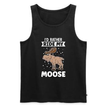 I'd Rather Ride My Moose - Men's Premium Organic Tank Top - black - Front - AI Model Male 178 light (178cm)