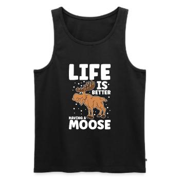 Life Is Better Having A Moose - Men's Premium Organic Tank Top - black - Front - AI Model Male 178 light (178cm)