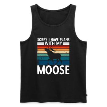 Sorry I Have Plans With My Moose - Männer Premium Bio Tank Top - Schwarz - Vorne - Michal (187cm)