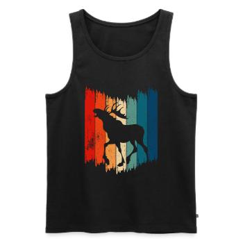 Retro Moose Vintage Moose - Men's Premium Organic Tank Top - black - Front - AI Model Male 178 light (178cm)