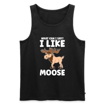 What Can I Say I Like Moose - Männer Premium Bio Tank Top - Schwarz - Vorne - Michal (187cm)