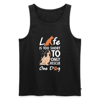 La vie est trop courte pour ne sauver qu’un seul chien - Débardeur bio Premium Homme - noir - Devant - AI Model Male 178 light (178cm)