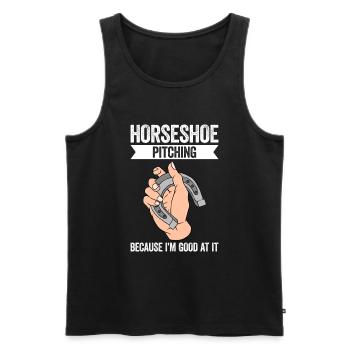 Horseshoe Pitching Because I'm Good At It - Männer Premium Bio Tank Top - Schwarz - Vorne - AI Model Male 178 light (178cm)