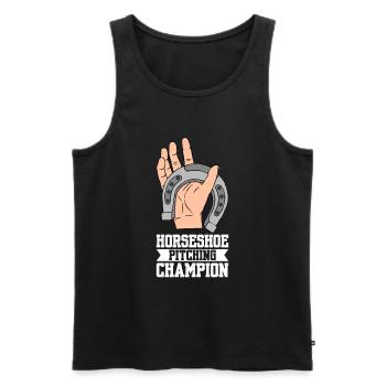 Horseshoe Pitching Champion - Männer Premium Bio Tank Top - Schwarz - Vorne - AI Model Male 178 light (178cm)