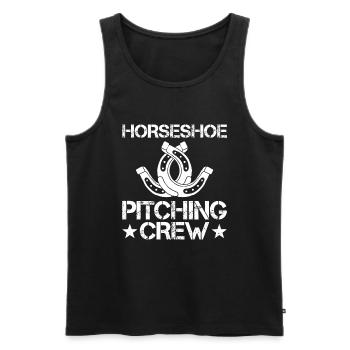 Horseshoe Pitching Crew - Männer Premium Bio Tank Top - Schwarz - Vorne - AI Model Male 178 light (178cm)