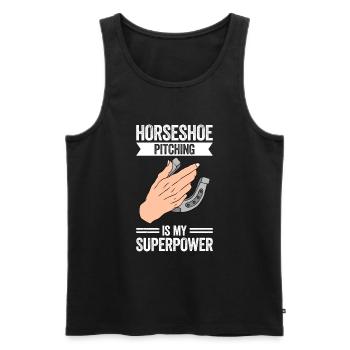 Horseshoe Pitching Is My Superpower - Männer Premium Bio Tank Top - Schwarz - Vorne - AI Model Male 178 light (178cm)