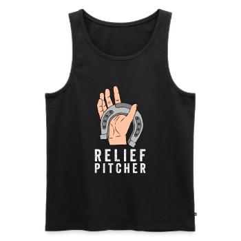 Relief Pitcher Horseshoe Pitching - Männer Premium Bio Tank Top - Schwarz - Vorne - AI Model Male 178 light (178cm)