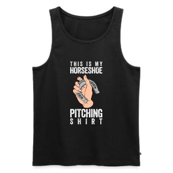 This Is My Horseshoe Pitching Shirt - Männer Premium Bio Tank Top - Schwarz - Vorne - AI Model Male 178 light (178cm)