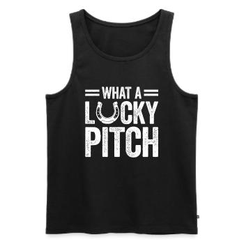 What A Lucky Pitch Horseshoe Pitching - Männer Premium Bio Tank Top - Schwarz - Vorne - AI Model Male 178 light (178cm)