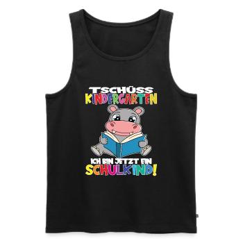 Tschüss Kindergarten Ich Bin Jetzt Ein Schulkind! - Männer Premium Bio Tank Top - Schwarz - Vorne - Michal (187cm)