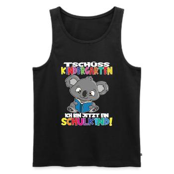 Tschüss Kindergarten Ich Bin Jetzt Ein Schulkind! - Männer Premium Bio Tank Top - Schwarz - Vorne - Michal (187cm)