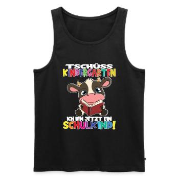 Tschüss Kindergarten Ich Bin Jetzt Ein Schulkind! - Männer Premium Bio Tank Top - Schwarz - Vorne - Michal (187cm)
