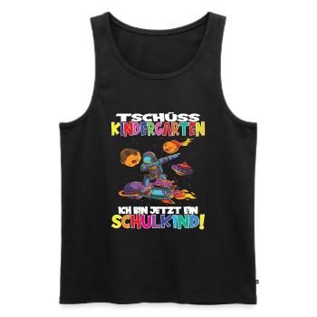 Tschüss Kindergarten Ich Bin Jetzt Ein Schulkind! - Männer Premium Bio Tank Top - Schwarz - Vorne - Michal (187cm)