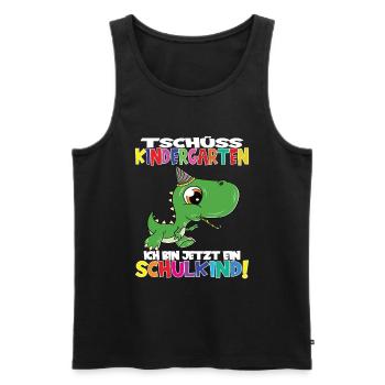 Tschüss Kindergarten Ich Bin Jetzt Ein Schulkind! - Männer Premium Bio Tank Top - Schwarz - Vorne - Michal (187cm)