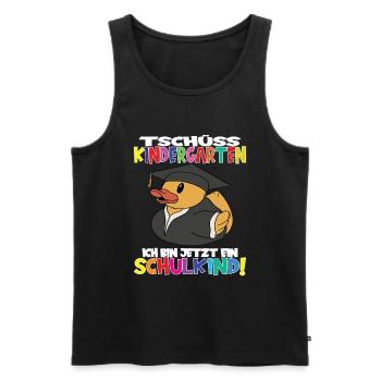 Tschüss Kindergarten Ich Bin Jetzt Ein Schulkind! - Männer Premium Bio Tank Top - Schwarz - Vorne - Michal (187cm)