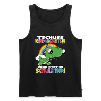 Tschüss Kindergarten Ich Bin Jetzt Ein Schulkind! - Männer Premium Bio Tank Top - Schwarz - Vorne - Michal (187cm)