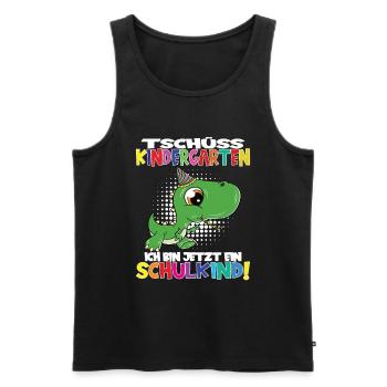 Tschüss Kindergarten Ich Bin Jetzt Ein Schulkind! - Männer Premium Bio Tank Top - Schwarz - Vorne - Michal (187cm)