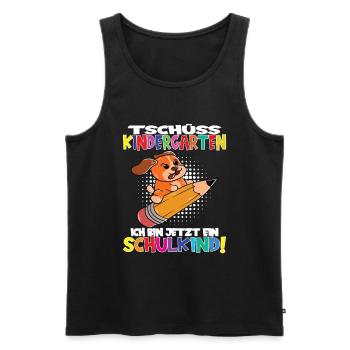 Tschüss Kindergarten Ich Bin Jetzt Ein Schulkind! - Männer Premium Bio Tank Top - Schwarz - Vorne - Michal (187cm)