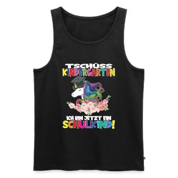 Tschüss Kindergarten Ich Bin Jetzt Ein Schulkind! - Männer Premium Bio Tank Top - Schwarz - Vorne - Michal (187cm)