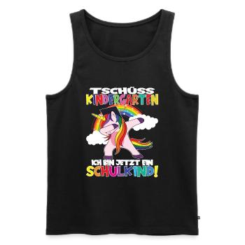 Tschüss Kindergarten Ich Bin Jetzt Ein Schulkind! - Männer Premium Bio Tank Top - Schwarz - Vorne - Michal (187cm)