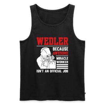 Welder Because Awesome Miracle Worker - Men's Premium Organic Tank Top - black - Front - Michal (187cm)