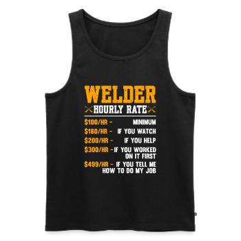 Welder Hourly Rate Welding - Men's Premium Organic Tank Top - black - Front - Michal (187cm)