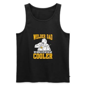 Welder Dad Like A Regular Dad But Cooler - Men's Premium Organic Tank Top - black - Front - AI Model Male 178 light (178cm)