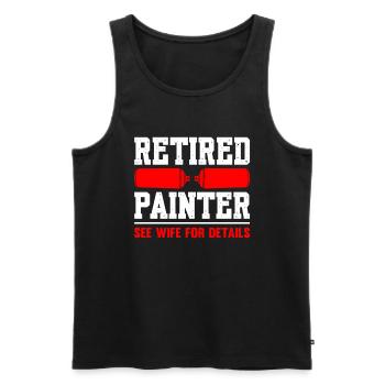 Retired Painter See Wife For Details - Men's Premium Organic Tank Top - black - Front - Michal (187cm)