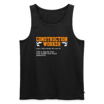 Travailleur de la construction Nom Ouvrier de la construction - Débardeur bio Premium Homme - noir - Devant - AI Model Male 178 light (178cm)