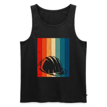 Retro Hard Hat Construction Worker - Männer Premium Bio Tank Top - Schwarz - Vorne - AI Model Male 178 light (178cm)