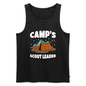 Chef scout du camp - Débardeur bio Premium Homme - noir - Devant - AI Model Male 178 light (178cm)