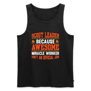 Scout Leader Awesome n’est pas un travail officiel - Débardeur bio Premium Homme - noir - Devant - AI Model Male 178 light (178cm)