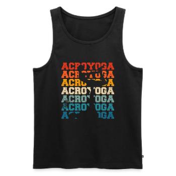 Funny Acroyoga Acro Yoga - Männer Premium Bio Tank Top - Schwarz - Vorne - Michal (187cm)