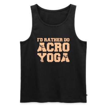 Acro Yoga I'd Rather Do Acroyoga - Männer Premium Bio Tank Top - Schwarz - Vorne - Michal (187cm)