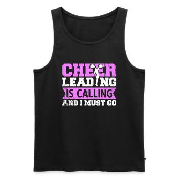 Le cheerleading m’appelle et je dois y aller - Débardeur bio Premium Homme - noir - Devant - Michal (187cm)