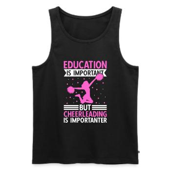 L’éducation est importante, mais le cheerleading - Débardeur bio Premium Homme - noir - Devant - Michal (187cm)