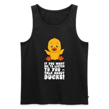 Drôles de canards Canard mignon - Débardeur bio Premium Homme - noir - Devant - Michal (187cm)