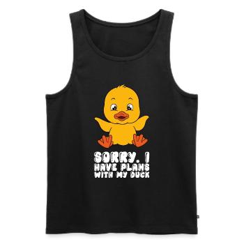 Drôles de canards Canard mignon - Débardeur bio Premium Homme - noir - Devant - Michal (187cm)